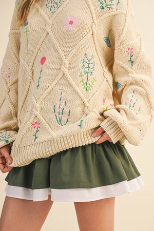 Wildflower Cream Sweater