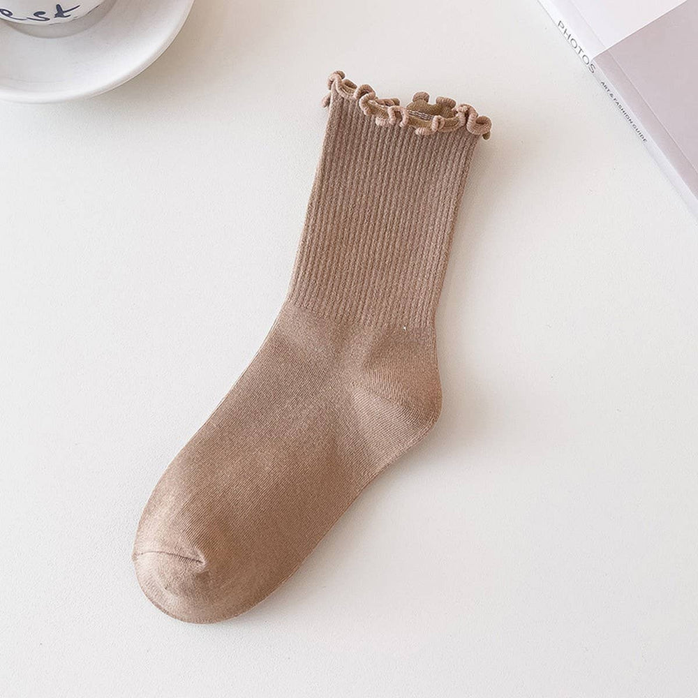 Warm Brown Frill Socks