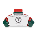 TELETIES - Classic Hair Clip | Large | Red and Green