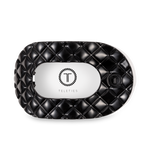 TELETIES - Flat Round Hair Clip | Large | Jet Black Quilted