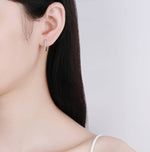 U-Shaped Moissanite Hoop Earrings in 925 Sterling Silver: 1.20 ct