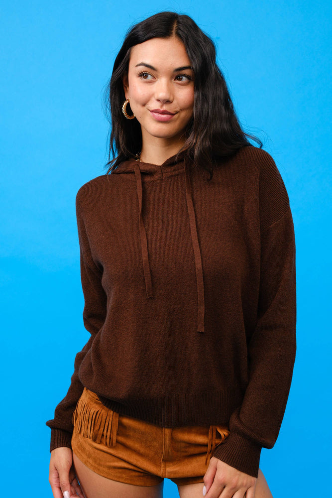 Chocolate Cashmere Hoodie Sweater