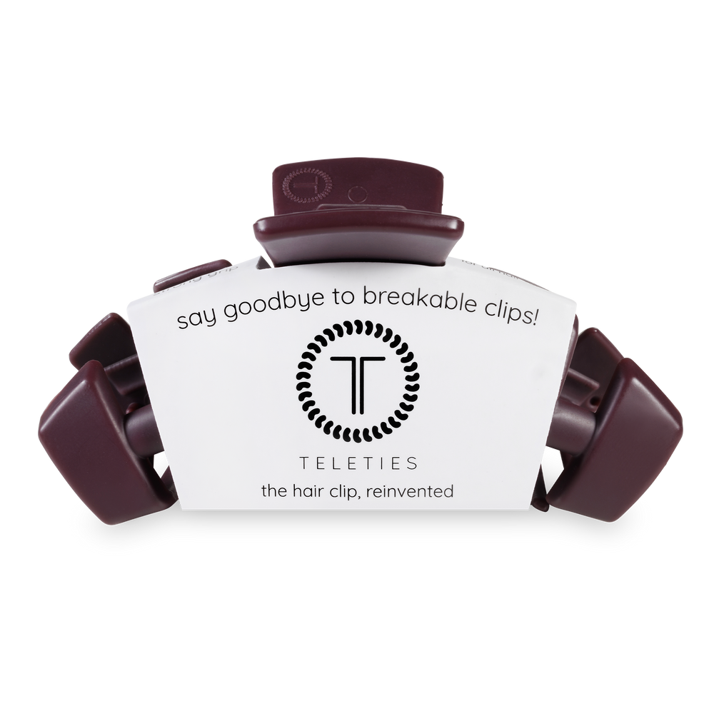 TELETIES - Classic Hair Clip | Large | Burgundy Bliss