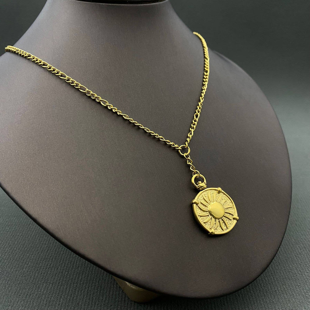 18K Gold Plated Sun Charm Necklace