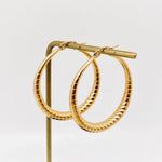 Gold Flute Hoop Earrings