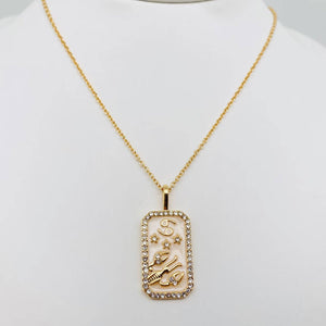 Zodiac Enamel 12 Constellation Inlaid Cubic Zirconia Necklace