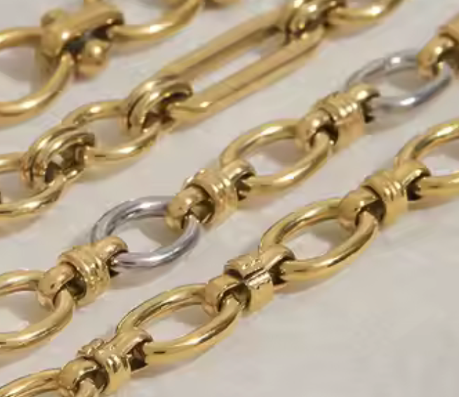 HoopLa - Rio Knuckle Link Steel Necklace 14K Gold Waterproof: Yellow Gold