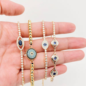 Triple Zircon Evil Eye Bracelet