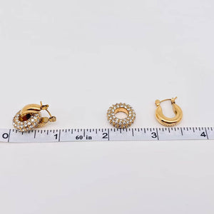 Cubic Zirconia Donut Design Huggie Earrings