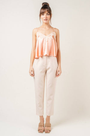 Peach Lace Slip Top