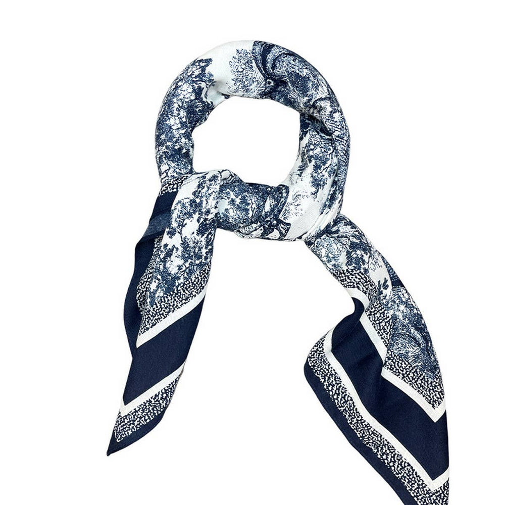 Toile Print Navy Scarf