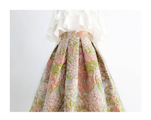 Easter Pink Floral Embroidered Skirt