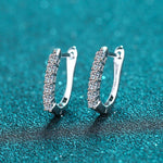 U-Shaped Moissanite Hoop Earrings in 925 Sterling Silver: 1.20 ct