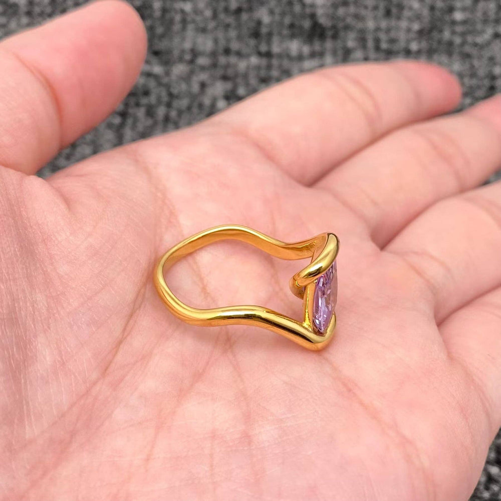 Purple Zircon 18K Gold Plated Ring