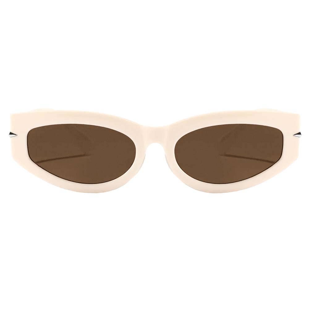 Alexa Polarized Sunglasses: Cream/Brown