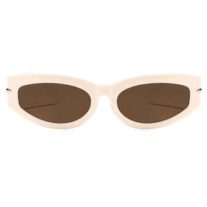 Alexa Polarized Sunglasses: Cream/Brown