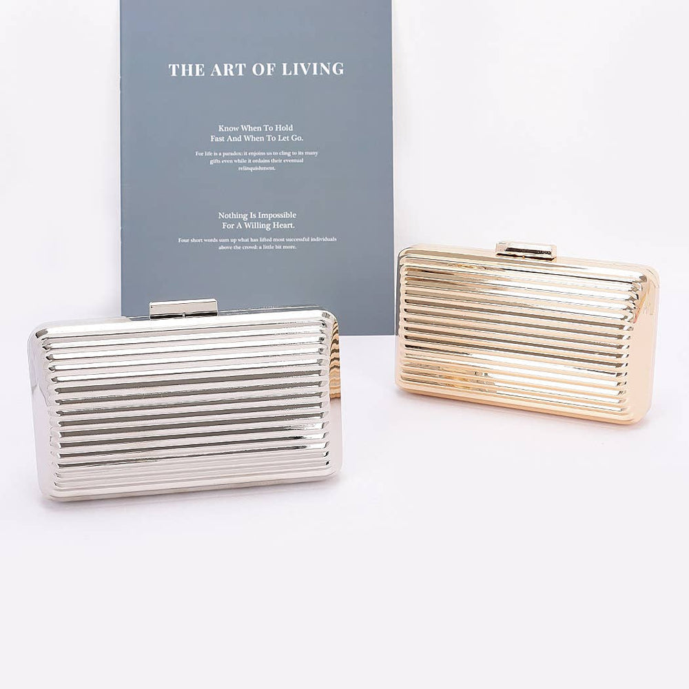 Metal Case Clutch: Silver