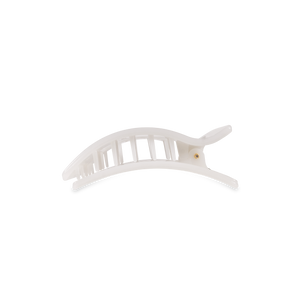 TELETIES - Flat Rectangle Hair Clip | Small | Coconut White