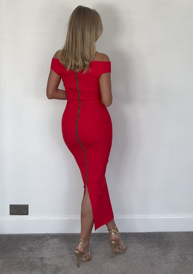 Vesper Harlem Red Midaxi Dress