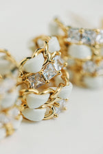 St Armands Designs of Sarasota - Vintage Chain Wrapped Leather Statement Hoop Earrings