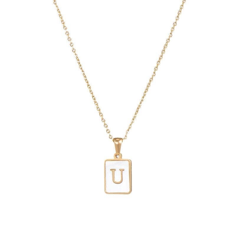 Square Initial Necklace