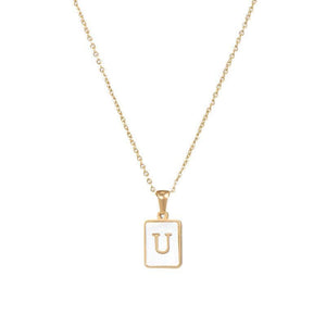 Square Initial Necklace