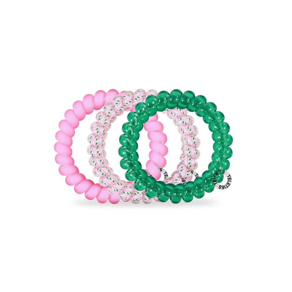 TELETIES - Spiral Hair Coils | Large | Merry Pinkmas Hair Ties