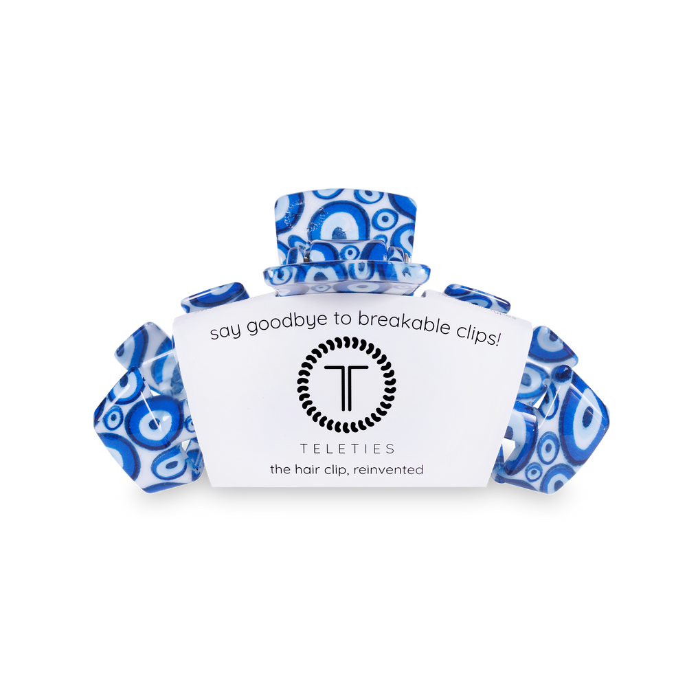 TELETIES - Classic Hair Clip | Med. | Not Today Evil Eye