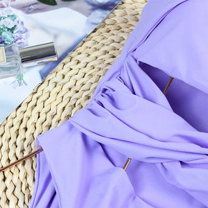 Lilac One Shoulder Cut Out Swimsuit