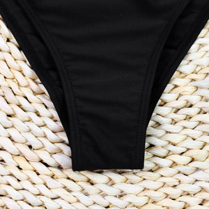 Black Horseshoe Out One Piece Swimsuit