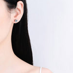 Six-Prong Moissanite Stud Earrings in 925 Sterling Silver: 4.0 ct