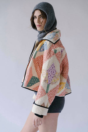 GOAT Vintage - +REwork Cropped Quilt Jacket: Multi – 218