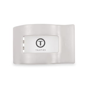TELETIES - Flat Rectangle Hair Clip | Medium | Coconut White