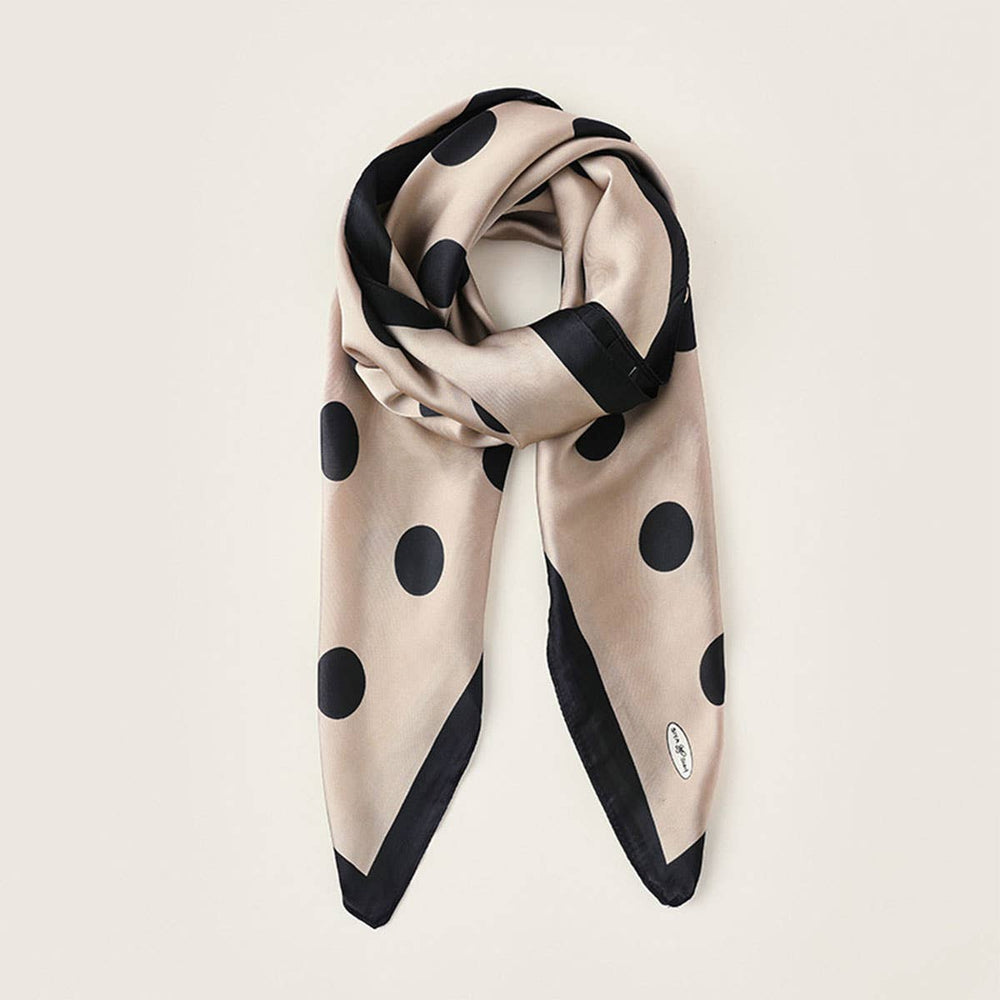 Polka Dot Silky Wrap Neck Scarf