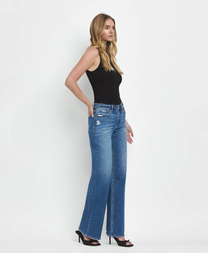 Mid Rise Wide Leg Jeans