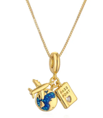 HoopLa Style - Charm Necklace - Travel Talisman Stainless Steel Necklace: Suitcase