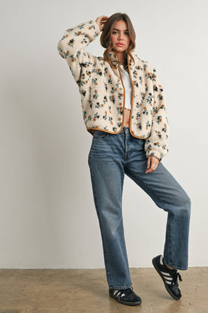 Floral Fluffy Fleece Jacket