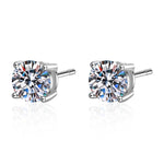 Four-Prong Moissanite Stud Earrings 4.0 ct