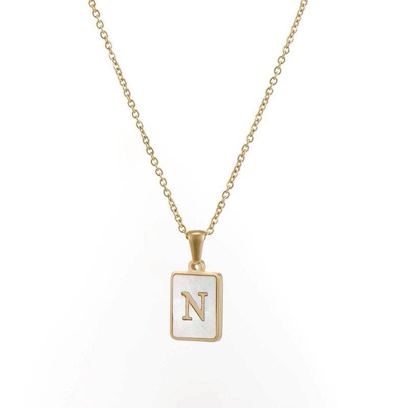 Square Initial Necklace