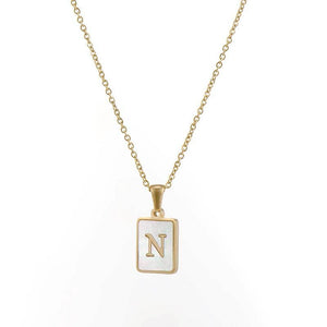 Square Initial Necklace