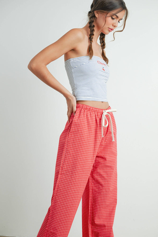 Cherry Striped Tube Top