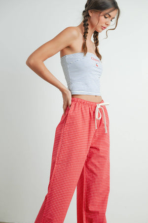 Cherry Striped Tube Top