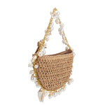 Melie Bianco - Isla Sand Small Shells Straw Top Handle Bag