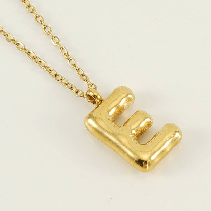Bubble Shape Initial Pendant Necklace