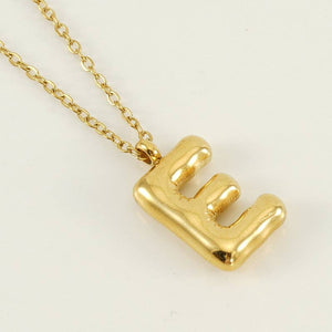 Bubble Shape Initial Pendant Necklace