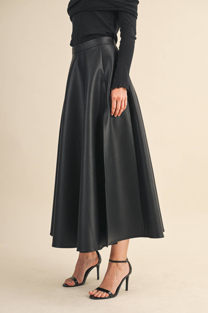 Vegan Black Maxi Skirt