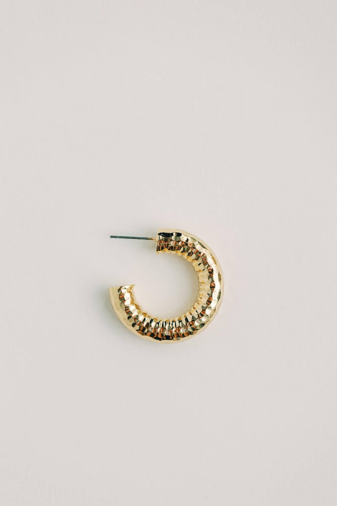 St Armands Designs of Sarasota - Hammered Gold Vintage Style Hoop Earrings