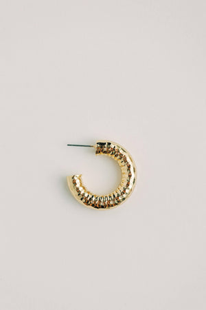 St Armands Designs of Sarasota - Hammered Gold Vintage Style Hoop Earrings