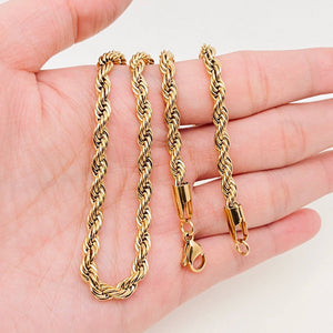 18K Gold-plated Twists Shape Chain