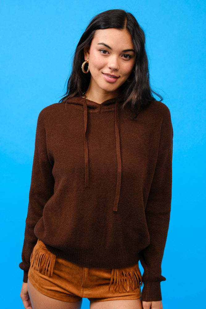 Chocolate Cashmere Hoodie Sweater